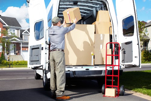 Careful loading of boxes and student belongings for a Roehampton move