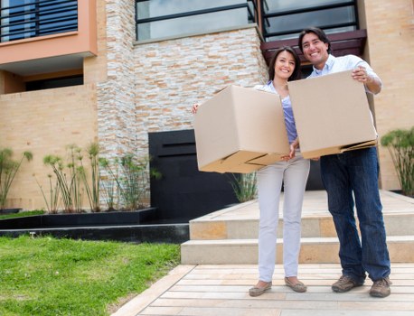 A planned business move with labeled boxes and office items